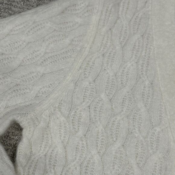 Spartina 449 Nadine Cardigan Sweater Womens XS Ivory Mohair Wool Button Front - Picture 3 of 9